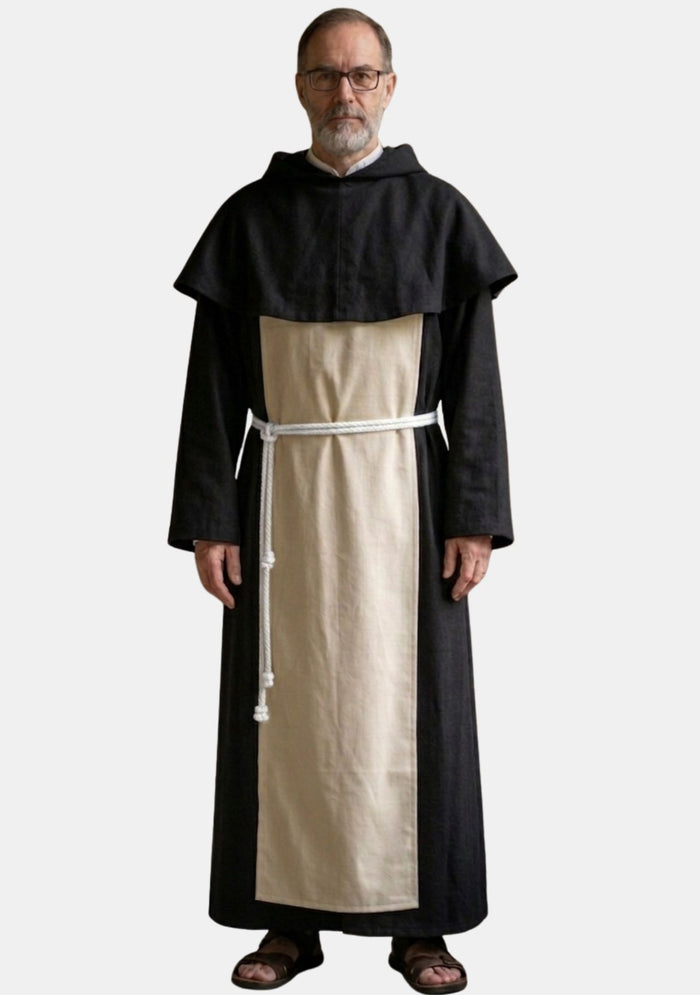 Dominican Monk Habit Black with Off-White Scapular