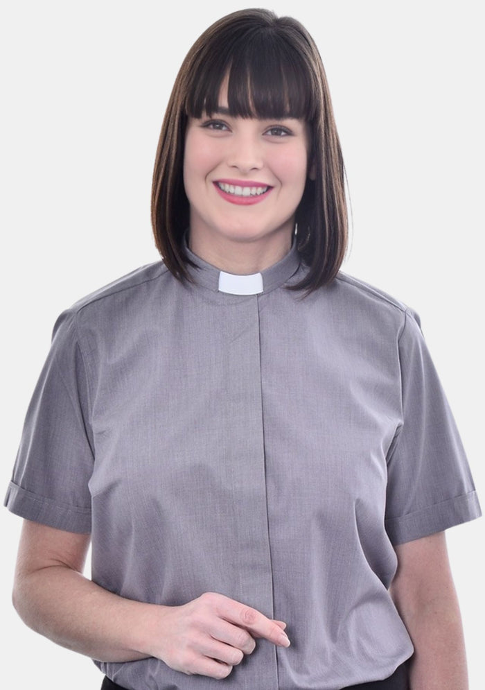 Female Grey Tab Collar eClergy's Shirt