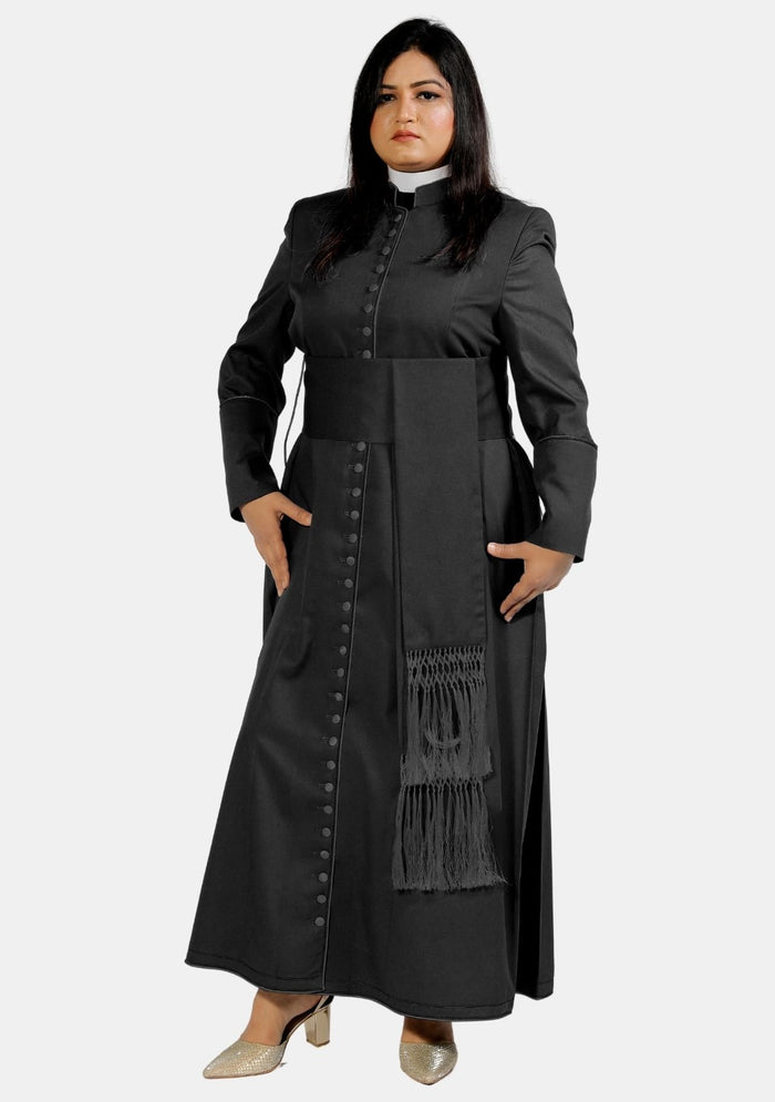 Feminine 33 Button Black Cassock