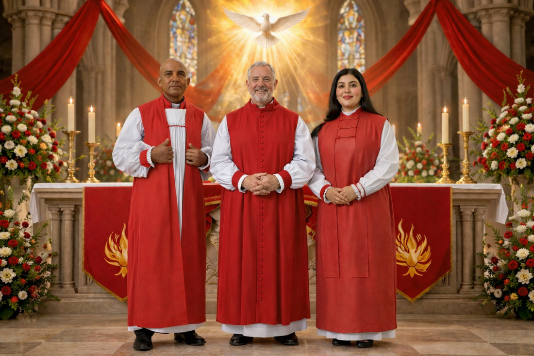 Holy Spirit, Pentecost celebrations, clergy, Christian traditions, Church history