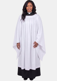 Amara Round Yoke Clergy Surplice with Curve Sleeves