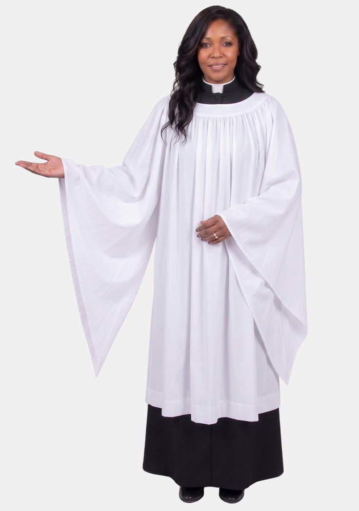 Amara Round Yoke Clergy Surplice with Curve Sleeves