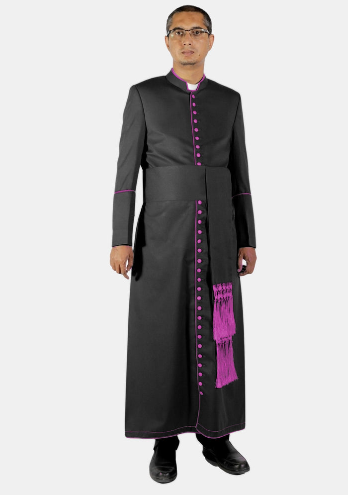 Archie House Cassock for Men Balck and Red Purple