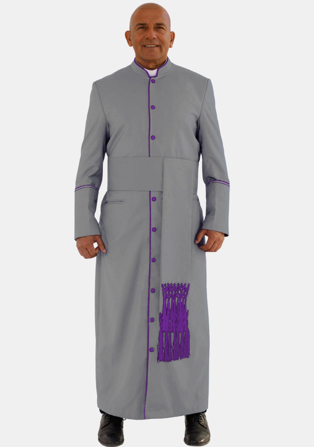 Gray with Roman Purple eClergys Robe Perfect for You
