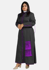 Jemima Lady Black and Purple Cassock