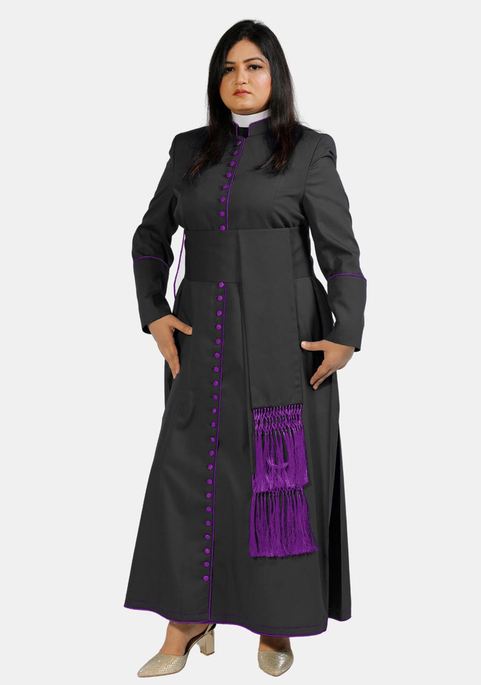 Jemima Lady Black and Purple Cassock
