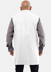 Men Clergy Long Vest White