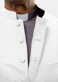 Men Clergy Long Vest White