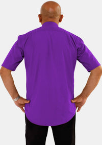 Roman Purple Tab Collar Clergy Shirt Short Sleeve for Men