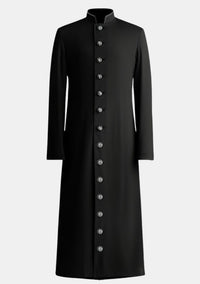 Womens Silver Buttons eClergys Black Robe