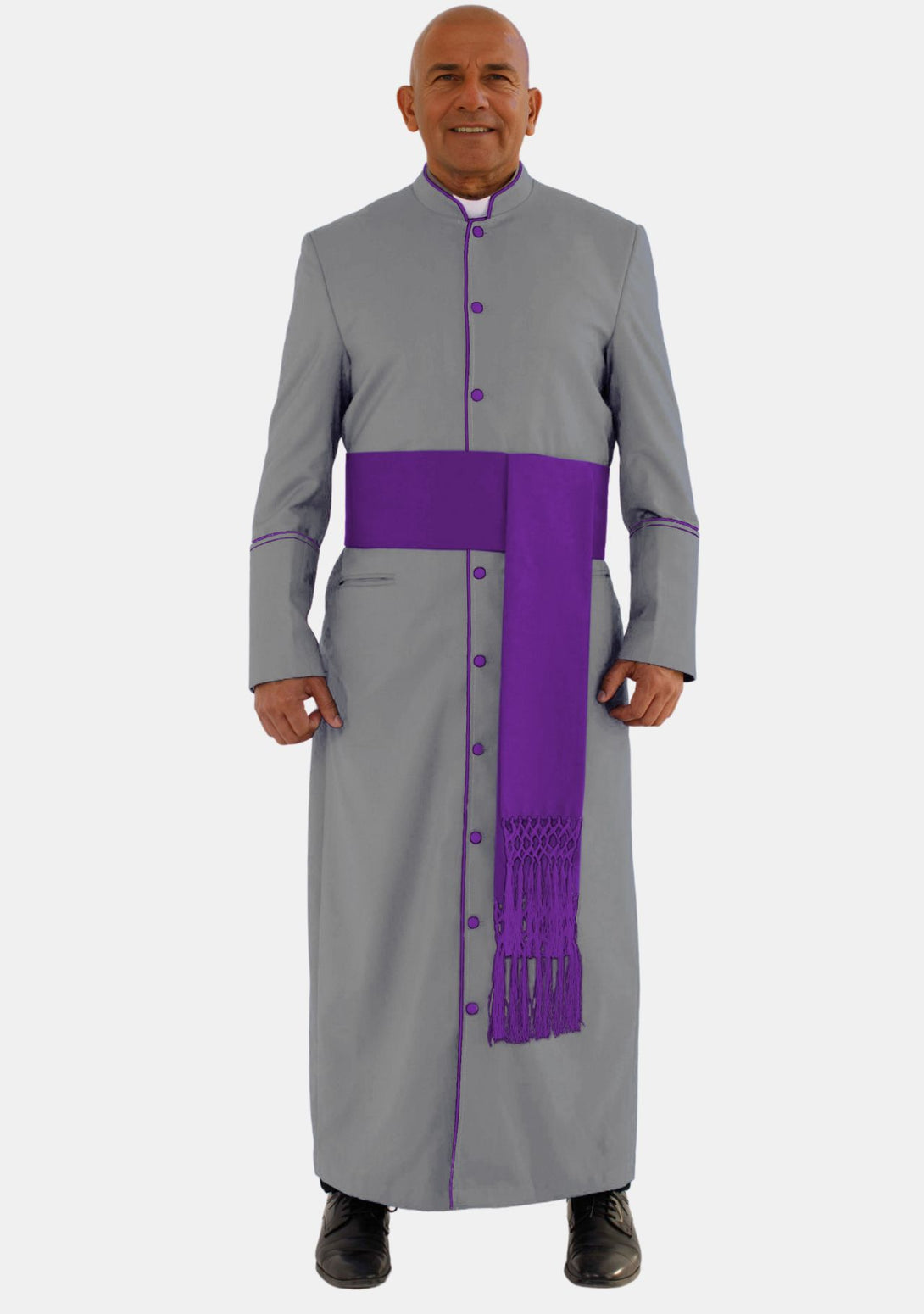 Gray with Roman Purple eClergys Robe Perfect for You