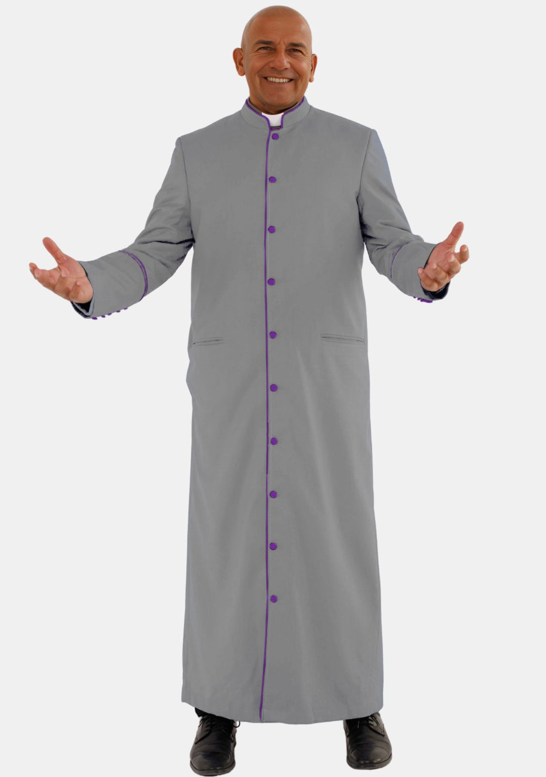 Gray with Roman Purple eClergys Robe Perfect for You