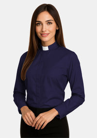 Women's Long Sleeve Tab Collar Clergy Shirts